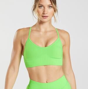 Gymshark Seamless Sports Bra Size Small Fluo Lime Green Low Impact